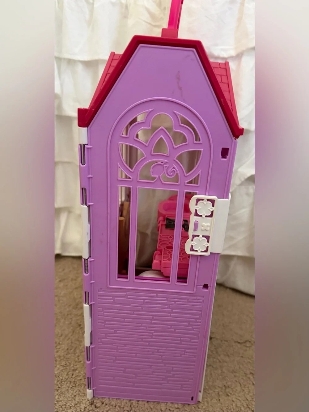 Barbie Glam Getaway Pink and White Foldable Playhouse Carry Case